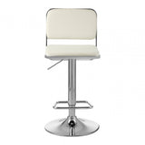 Stockholm White Seat / Chrome Base Bar Stool White