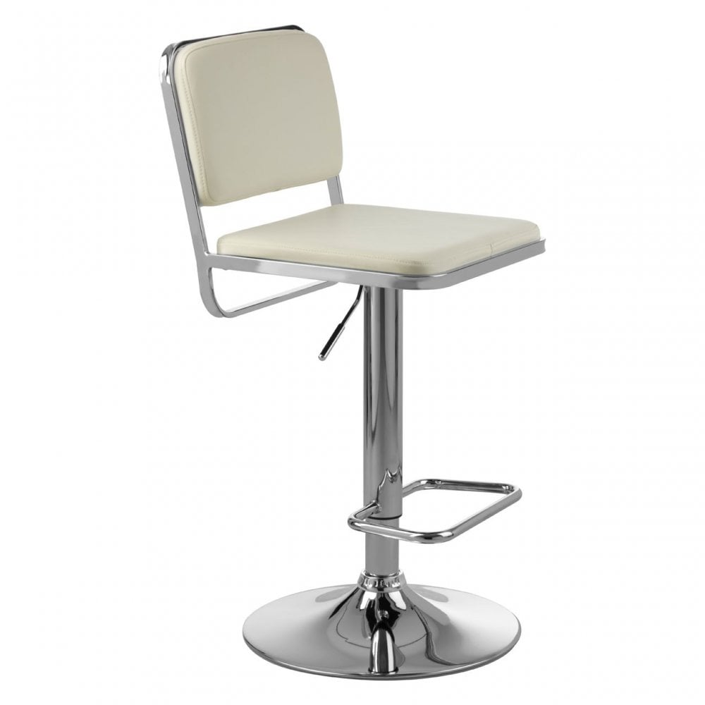 Stockholm White Seat / Chrome Base Bar Stool White