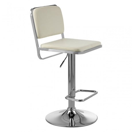 Stockholm White Seat / Chrome Base Bar Stool White