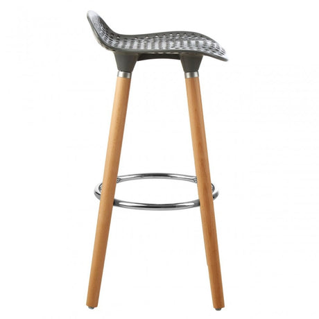 Stockholm Grey Pp Seat Bar Stool Grey