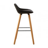 Stockholm Black Faux Leather Bar Stool Black