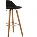 Stockholm Black Faux Leather Bar Stool Black