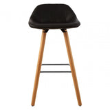 Stockholm Black Faux Leather Bar Stool Black