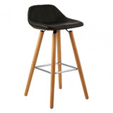 Stockholm Black Faux Leather Bar Stool Black