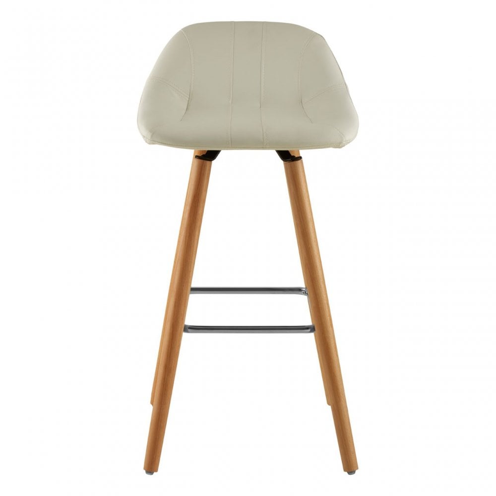 Stockholm White Faux Leather Bar Stool White