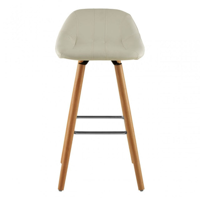 Stockholm White Faux Leather Bar Stool White