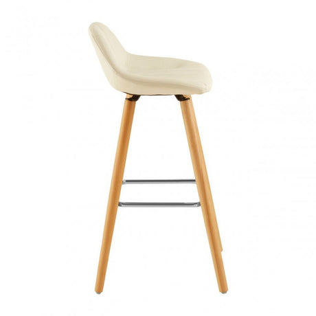 Stockholm White Faux Leather Bar Stool White
