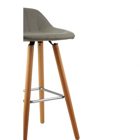 Stockholm Grey Seat / Beechwood Legs Bar Stool Grey