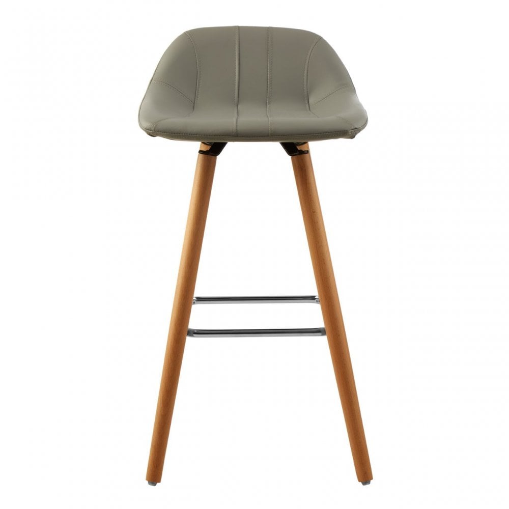 Stockholm Grey Seat / Beechwood Legs Bar Stool Grey