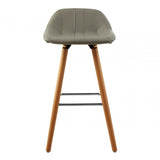 Stockholm Grey Seat / Beechwood Legs Bar Stool Grey