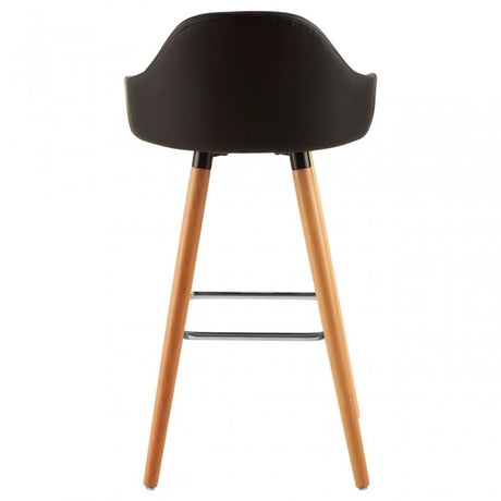Stockholm Black Curved Backrest Bar Stool Black