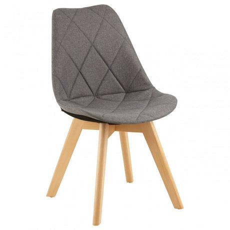 Stockholm Grey Diamond Pattern Dining Chair Grey