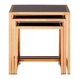 Pantino Set of 3 Square Side Tables Gold