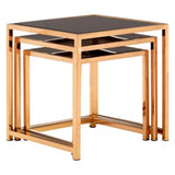 Pantino Set of 3 Square Side Tables Gold