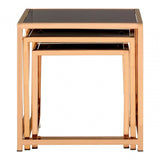 Pantino Set of 3 Square Side Tables Gold