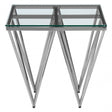 Matayo Silver Finish Spike Legs End Table Silver