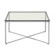 Matayo Silver Finish Cross Base End Table Silver