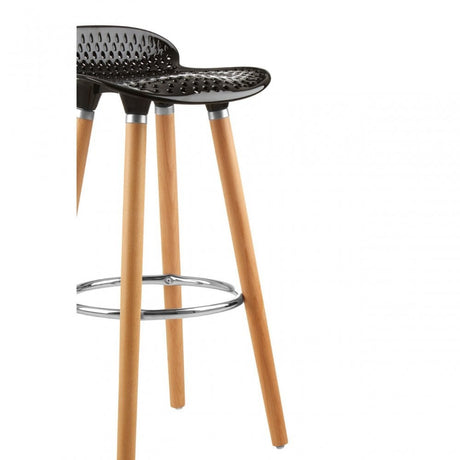 Stockholm Matte Black Bar Stool Black