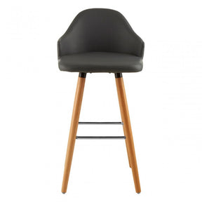 Stockholm Grey Faux Leather Bar Stool Grey