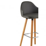Stockholm Grey Faux Leather Bar Stool Grey