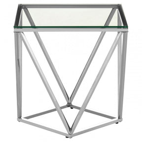 Matayo Small Twist End Table Silver