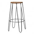 District Chrome Hairpin Stool Brown