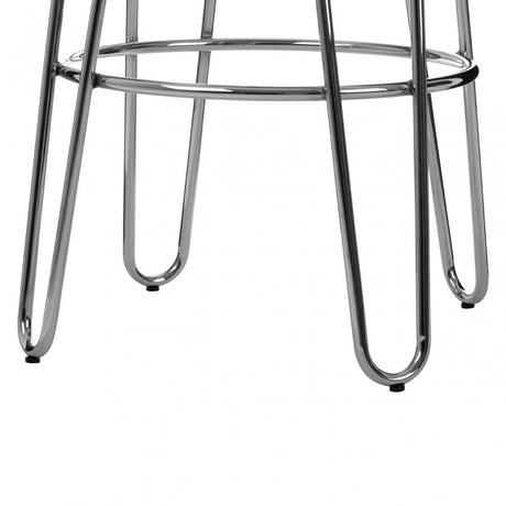 District Chrome Hairpin Stool Brown