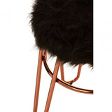 Brock Faux Fur Hairpin Stool Black