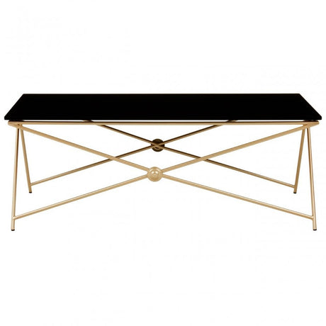 Monroe Gold Finish Coffee Table Black