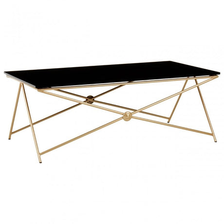 Monroe Gold Finish Coffee Table Black