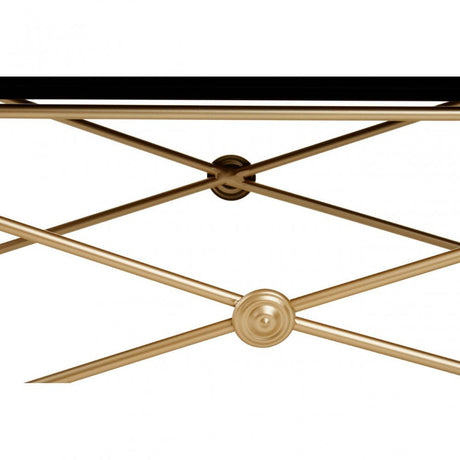Monroe Gold Finish Coffee Table Black