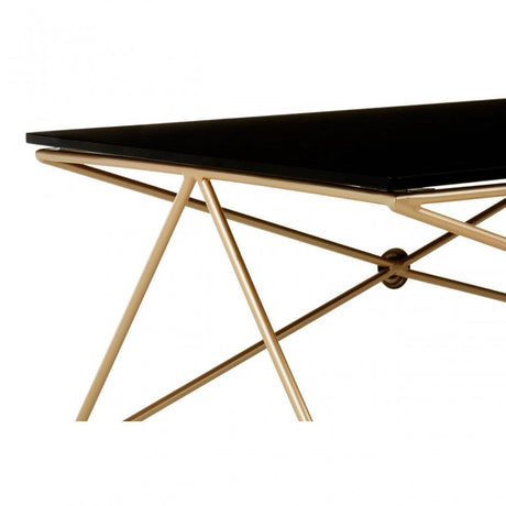Monroe Gold Finish Coffee Table Black