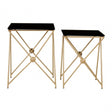 Monroe Gold Finish Side Tables Black