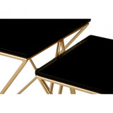 Monroe Gold Finish Side Tables Black