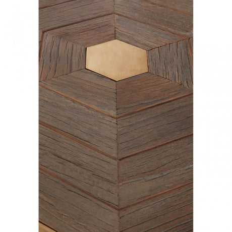 Titan Large Hexagon End Table Gold