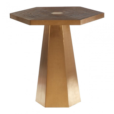 Titan Large Hexagon End Table Gold