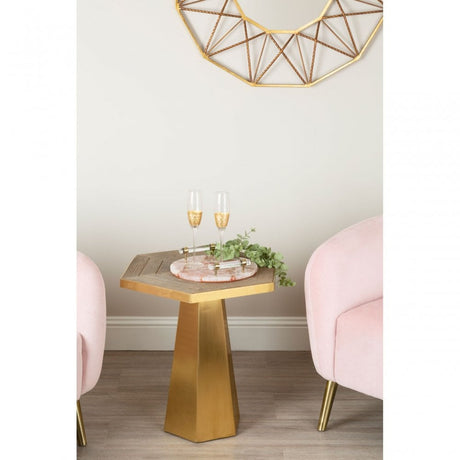 Titan Large Hexagon End Table Gold