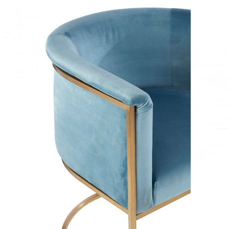 Mias Blue Velvet Chair Blue
