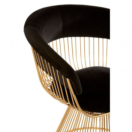 Chiqui Black Velvet / Gold Finish Chair Black