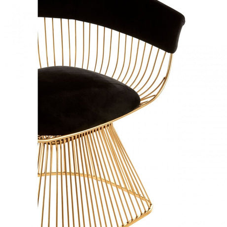 Chiqui Black Velvet / Gold Finish Chair Black