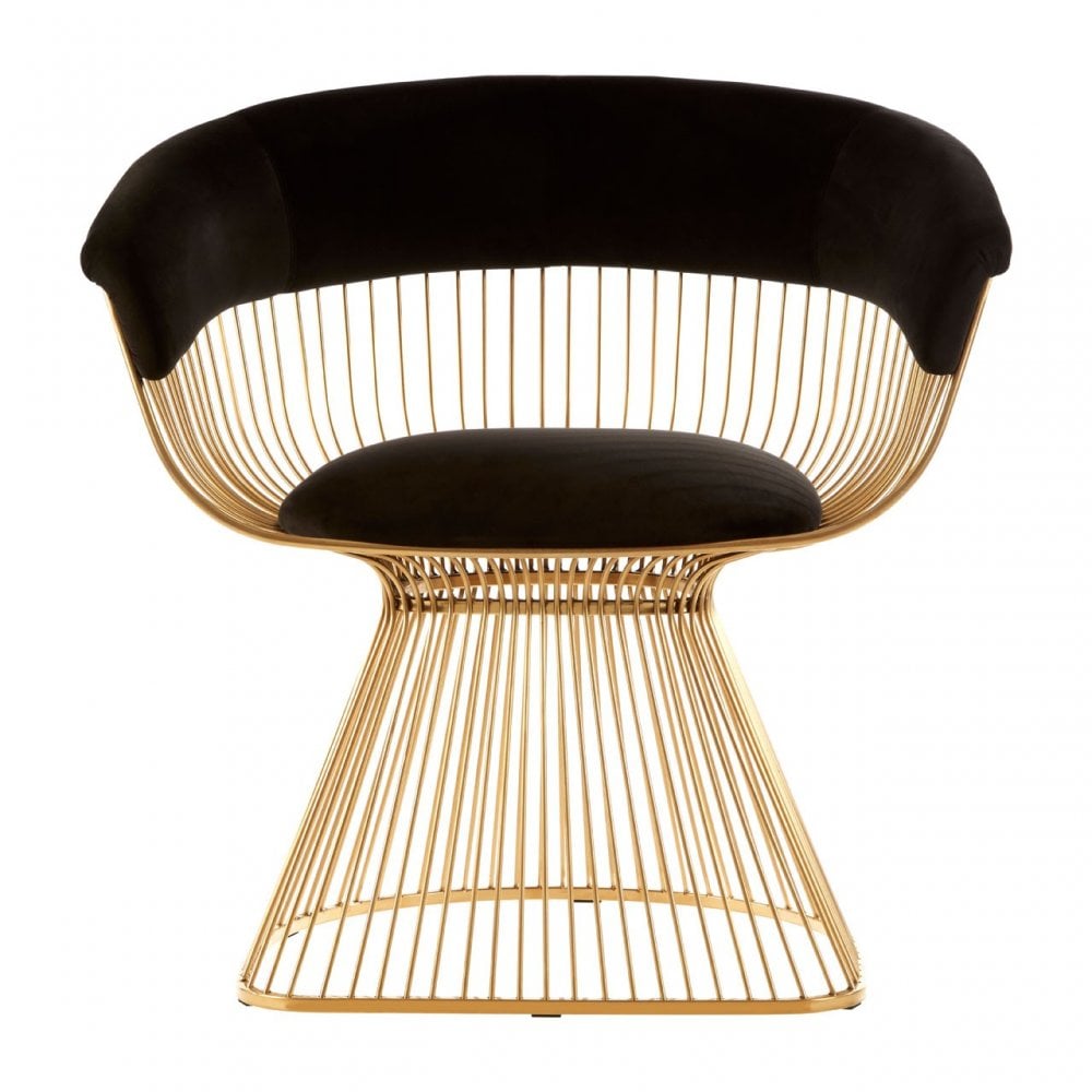 Chiqui Black Velvet / Gold Finish Chair Black