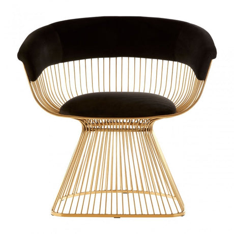 Chiqui Black Velvet / Gold Finish Chair Black