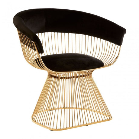 Chiqui Black Velvet / Gold Finish Chair Black