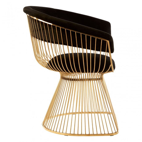Chiqui Black Velvet / Gold Finish Chair Black