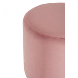 Chiqui Pink Velvet Round Stool Pink