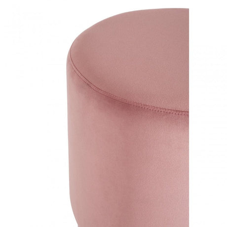 Chiqui Pink Velvet Round Stool Pink