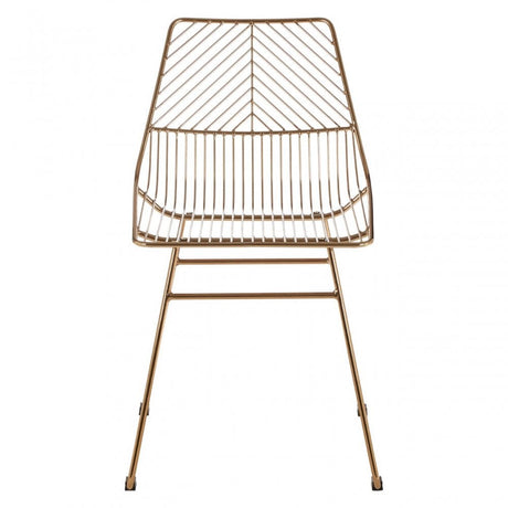 Brock Small Bronze Metal Wire Chair Gold