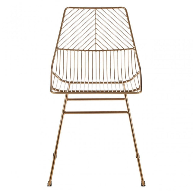 Brock Small Bronze Metal Wire Chair Gold