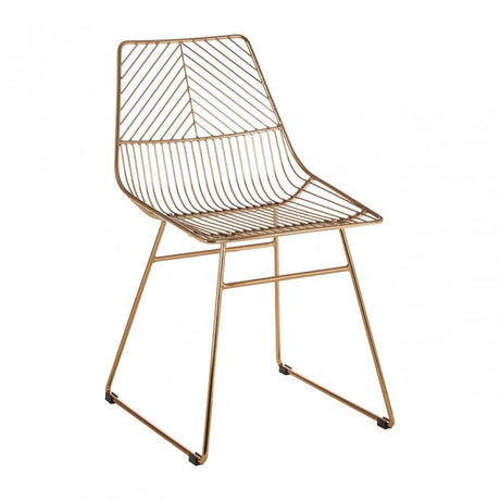 Brock Small Bronze Metal Wire Chair Gold