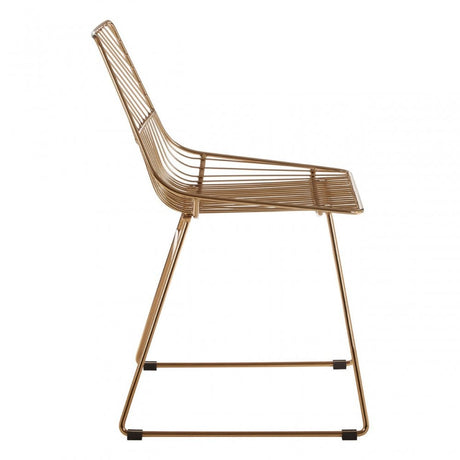 Brock Small Bronze Metal Wire Chair Gold